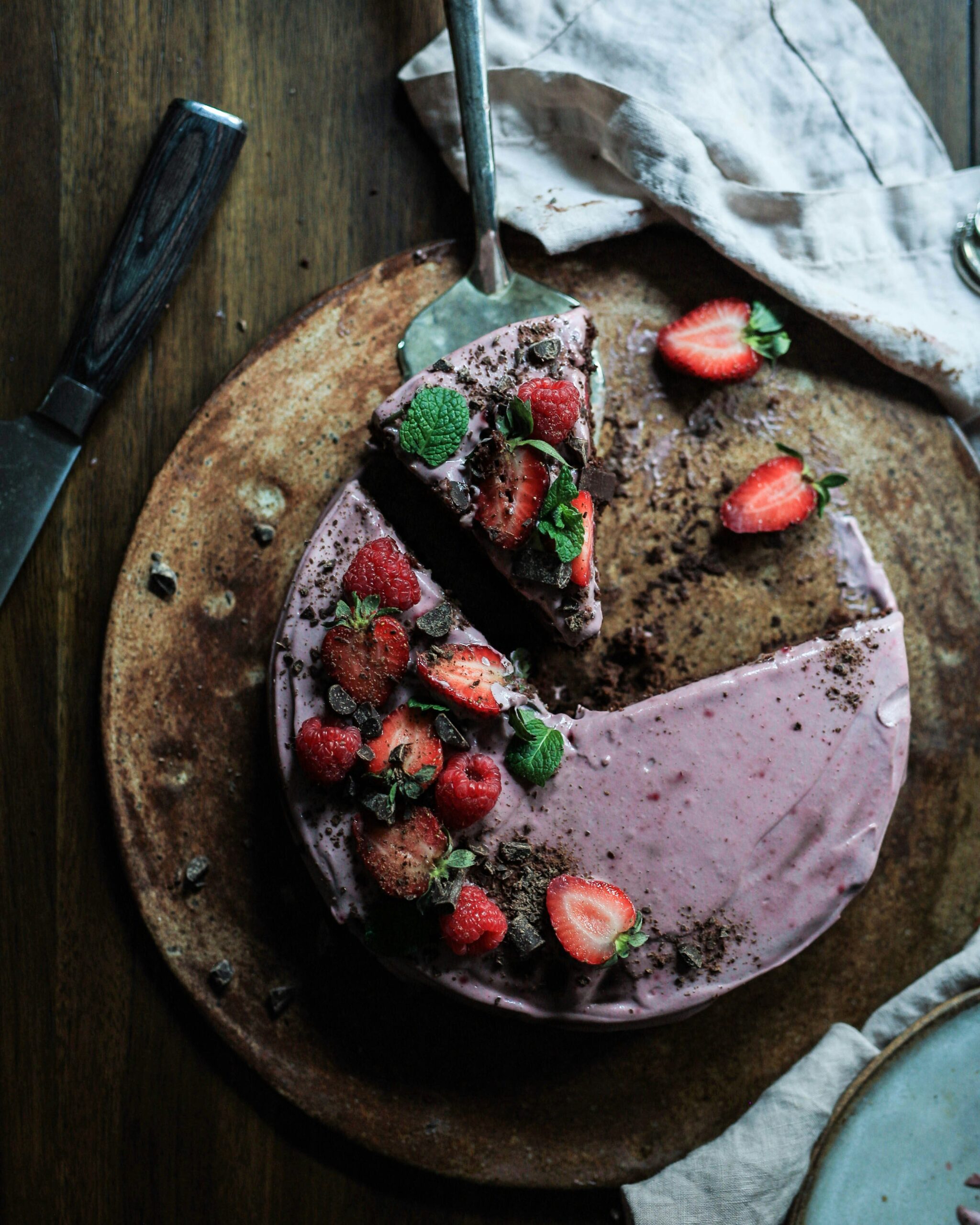 Easy, Moist Strawberry Snacking Cake with a Vibrant Pink Frosting